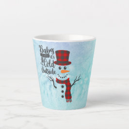 Taza De Café Latte Bebé, frío fuera de Snowman Mug