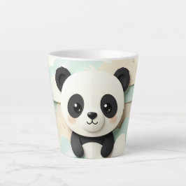 Taza De Café Latte Bebé Panda Dobado | Origami Adorable 