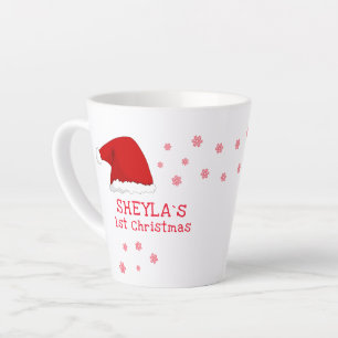 Taza De Café Latte Bebé su primer sombrero de Santa de Navidad Copo d