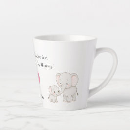Taza De Café Latte Bebé y madre elefante | Primer Día de la Madre -