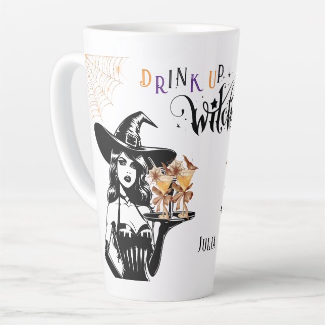 Taza De Café Latte Beber brujas divertida regalo de feriado de Hallow (Ángulo izquierdo)