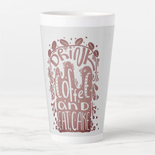 Taza De Café Latte Beber café come pastel