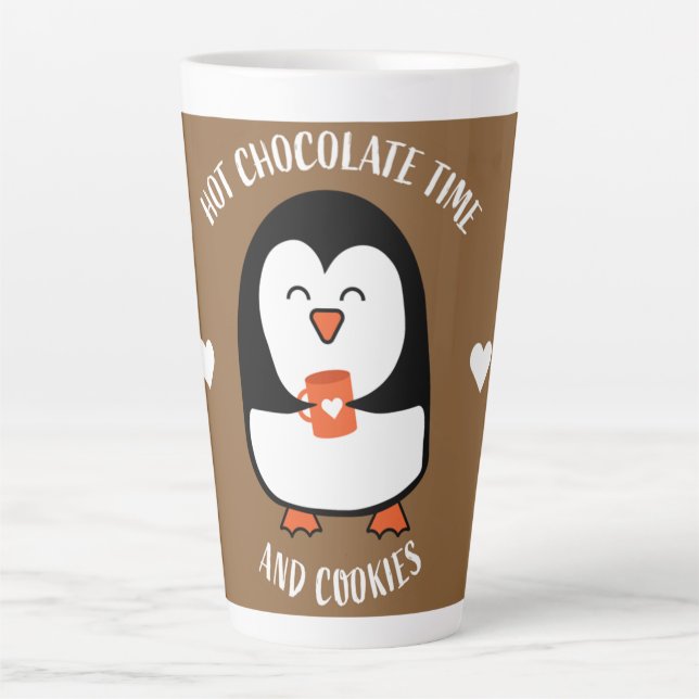Taza De Café Latte Beber pingüino de chocolate caliente (Anverso)