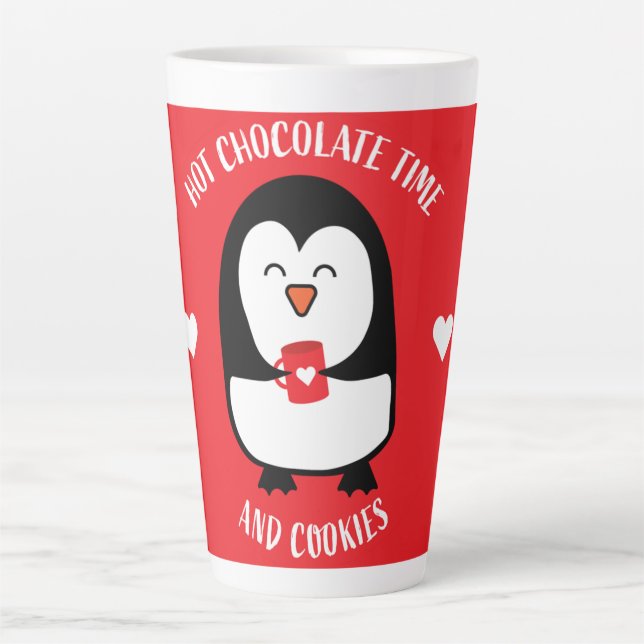 Taza De Café Latte Beber pingüino de chocolate caliente (Anverso)