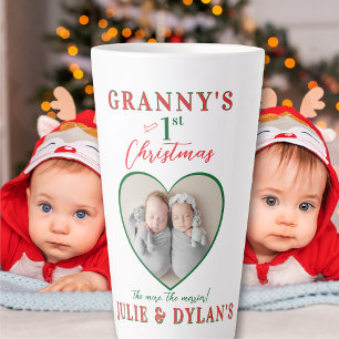 Taza De Café Latte Bebés gemelos Merrier Primer Navidad Regalo Abuelo