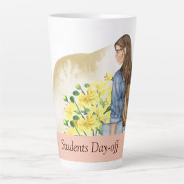 Taza De Café Latte Bebida de Chica estudiantil