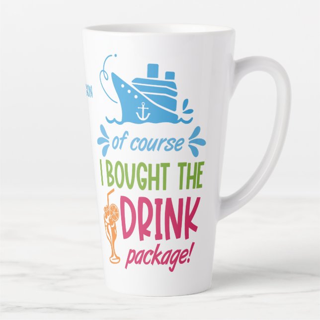 Taza De Café Latte Bebidas de crucero con nombre personalizado (Derecha)