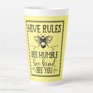 Taza De Café Latte Bee Hive Rules Word Art