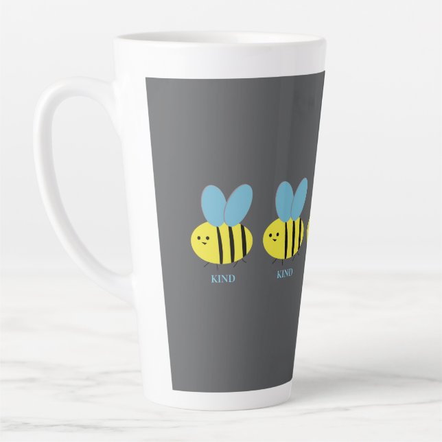 Taza De Café Latte Bee Kind Gray (Izquierda)