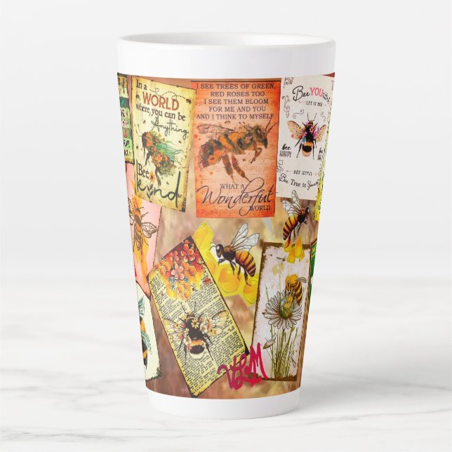 Taza De Café Latte Bee Large Latte Mug (Anverso)