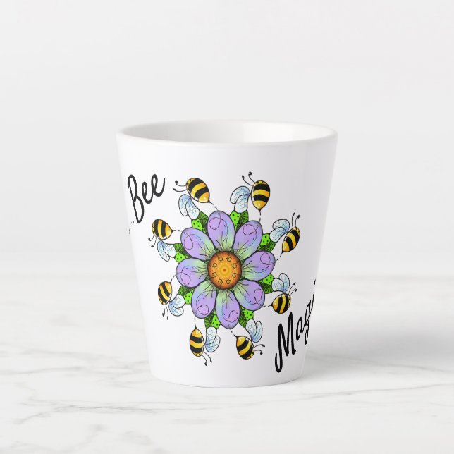 Taza De Café Latte Bee Magical pequeño latte mug (Anverso)