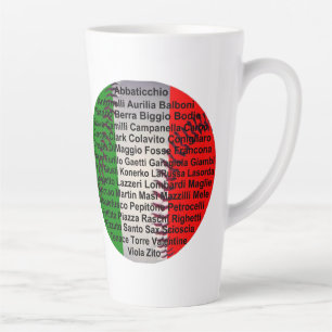 Taza De Café Latte Béisbol De Estados Unidos Italiano