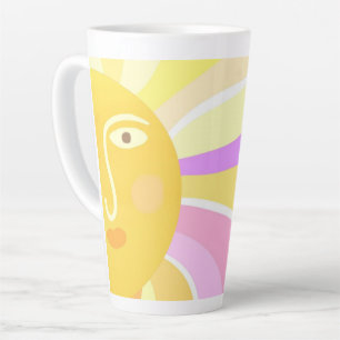 Taza De Café Latte bella pintura abstracta del sol