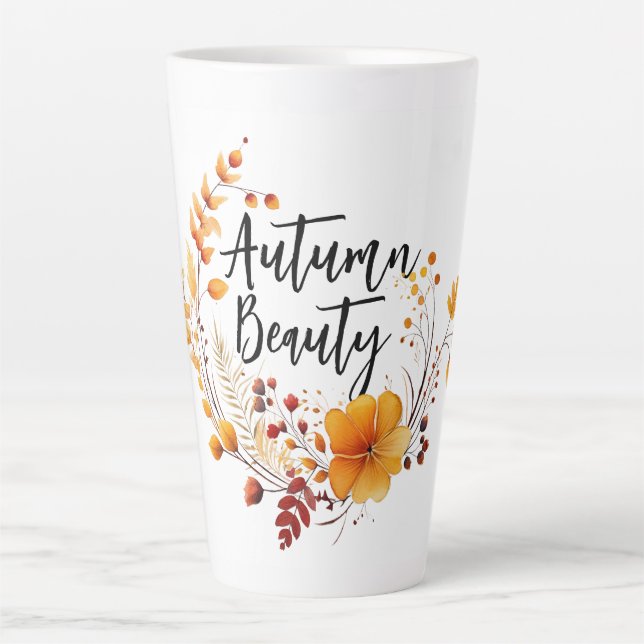 Taza De Café Latte Belleza de otoño (Anverso)