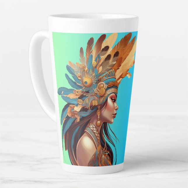 TAZA DE CAFÉ LATTE BELLEZA NATIVA #1 (Ángulo izquierdo)