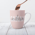 Taza De Café Latte Belleza rosa pastel moderna Personalizada<br><div class="desc">Belleza rosa pastel moderna Personalizada</div>