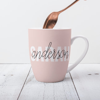 Taza De Café Latte Belleza rosa pastel moderna Personalizada