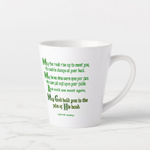Taza De Café Latte Bendición irlandesa Que el camino se eleve para en