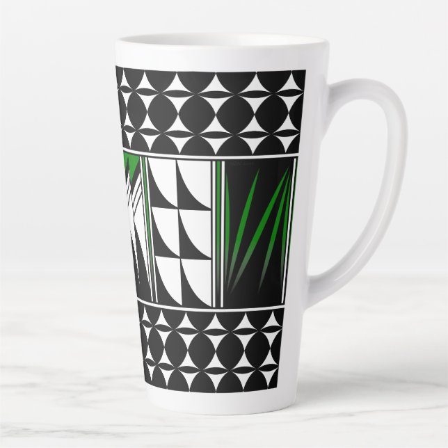 Taza De Café Latte Bendiciones de plumas del suroeste en verde (Derecha)