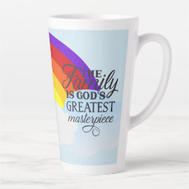 Taza De Café Latte Bendiciones familiares del arcoiris
