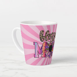 Taza De Café Latte Bendita Mamá Rosa Floral Moderna