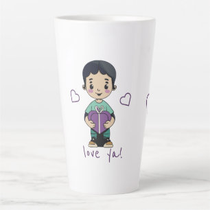 Taza De Café Latte Beso de chico lindo