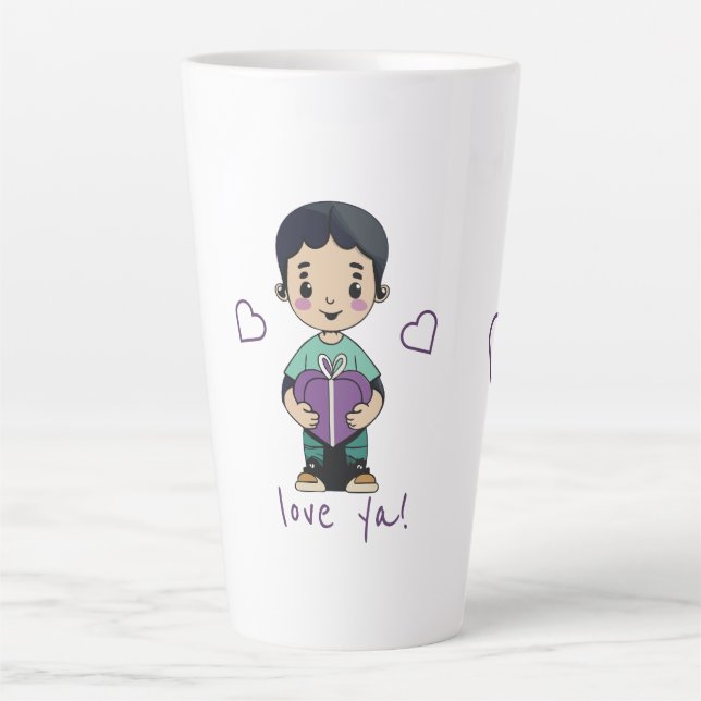 Taza De Café Latte Beso de chico lindo (Anverso)
