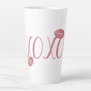 Taza De Café Latte Besos XOXO rosados