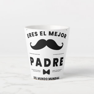 Taza De Café Latte Best Father In The World Mustache Bowtie Latte Cof