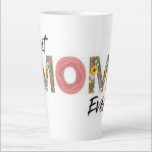 Taza de café latte best mom<br><div class="desc">mother day, grandma, wife, girl, girl, wedding, anniversary, birthday graduate, sister, daugther, women, congratulation, celebrations, gift of flower for MOM, girlfriend, gift of love, mug</div>