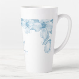 Taza De Café Latte Best Mom Ever Blue Floral Latte Mug