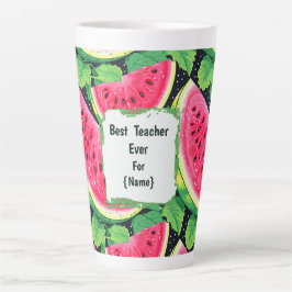 Taza De Café Latte Best Teacher Ever – Watermelon Latte Mug