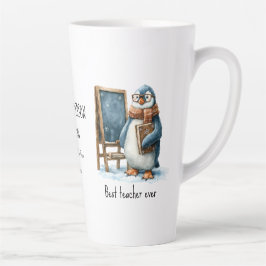 Taza De Café Latte Best Teacher Ever Winter Penguin Design