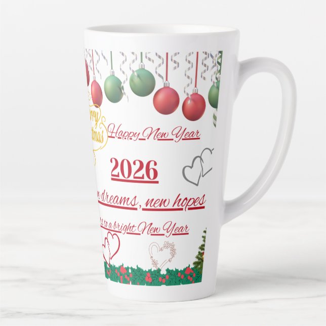 Taza De Café Latte Best Wishes New Year Cup (Derecha)