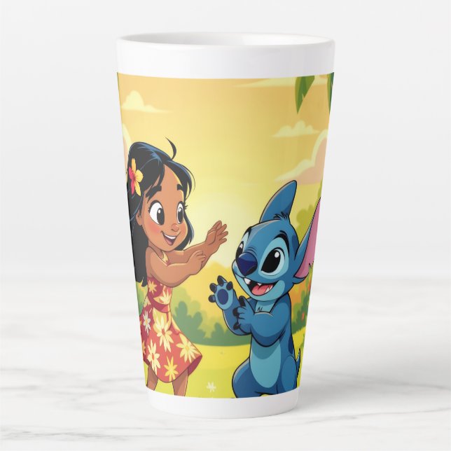 Taza De Café Latte Beste Freunde fürs Leben – Lilo & Stitch   (Anverso)