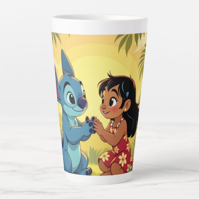 Taza De Café Latte Beste Freunde fürs Leben – Lilo & Stitch   (Anverso)