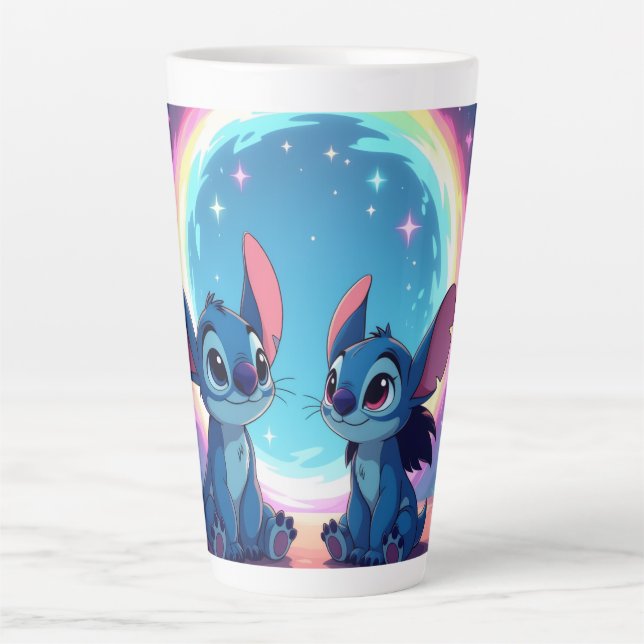 Taza De Café Latte Beste Freunde fürs Leben – Lilo & Stitch   (Anverso)