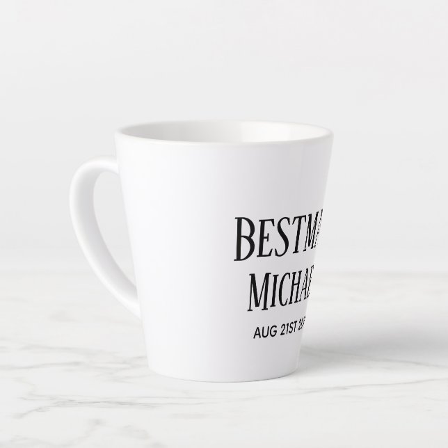 Taza De Café Latte Bestman Groomsman GIFTS Classic Black (Ángulo izquierdo)