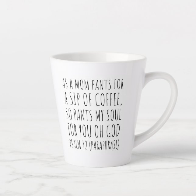 Taza De Café Latte Biblia Verse Latte Mug - Salmo 42 (Derecha)