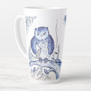 Taza De Café Latte Biblioteca de búho