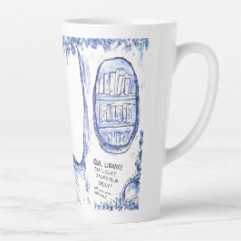 Taza De Café Latte Biblioteca de búho