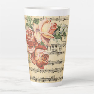 Taza De Café Latte Bicicleta Vintage Rosa Trio & Music
