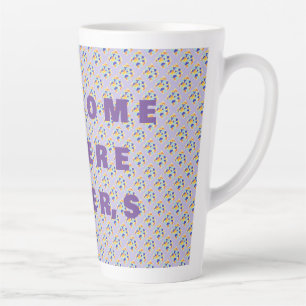 Taza De Café Latte bienvenida y alegría motivos de Lavender