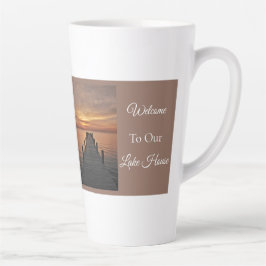 Taza De Café Latte Bienvenido a Nuestra Casa del Lago, Regalo de la C