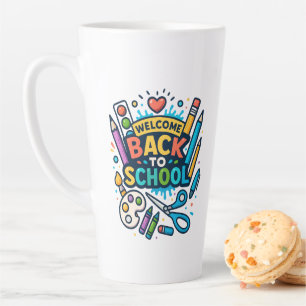 Taza De Café Latte Bienvenido de vuelta al diseño de arte divertido e