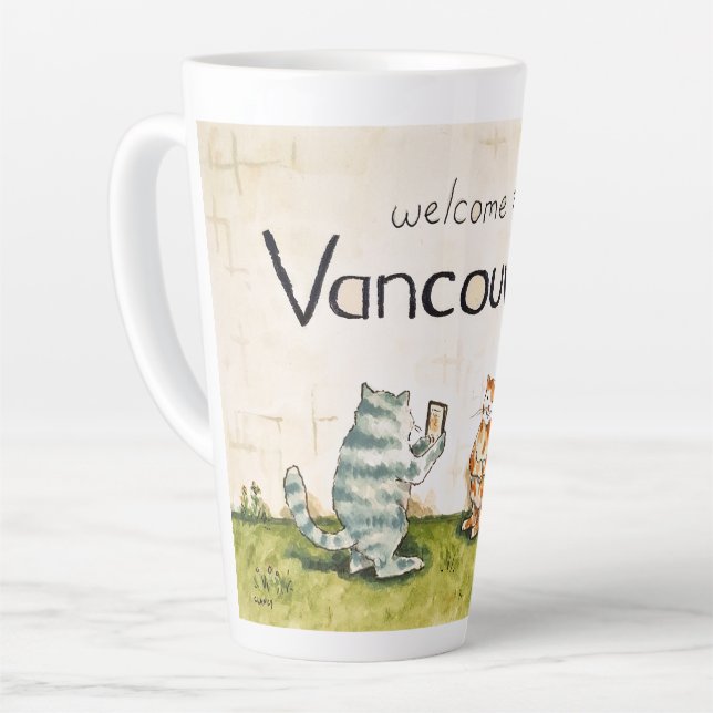 Taza De Café Latte Bienvenidos a Vancouver WA (Ángulo izquierdo)