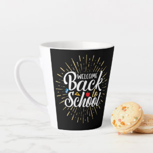 Taza De Café Latte Bienvenidos de vuelta al colegio primer día de cla