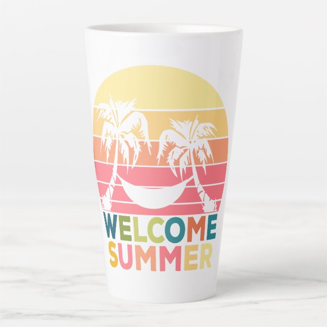 TAZA DE CAFÉ LATTE BIENVENIDOS VERANO (Anverso)