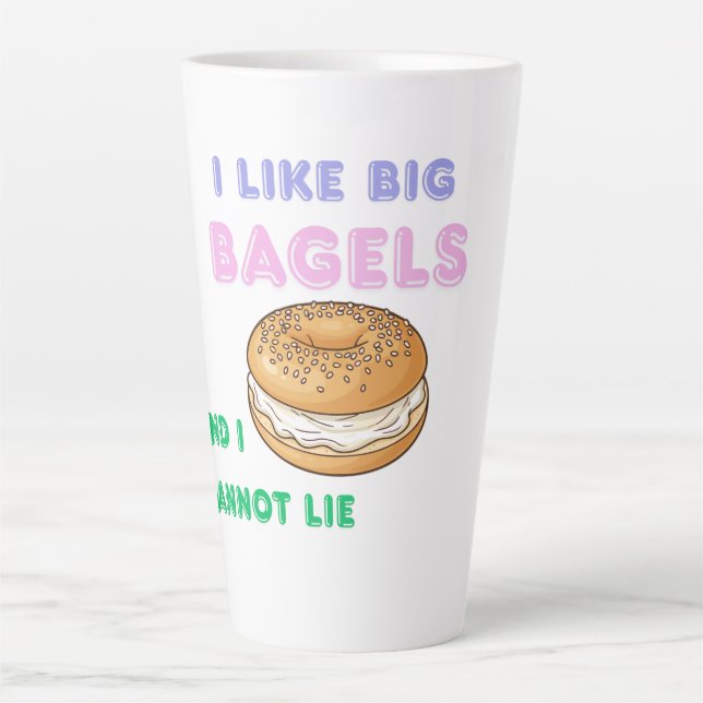 Taza De Café Latte Big Bagels Funny Breakfast Shirt (Anverso)