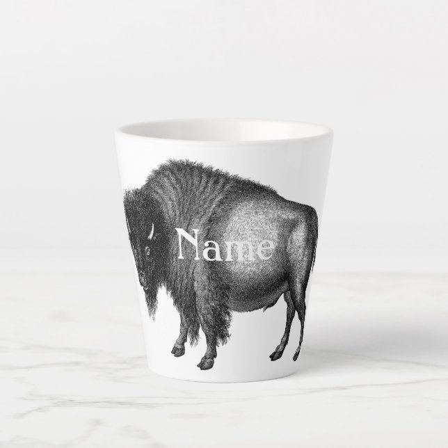 Taza De Café Latte Big Bison Buffalo Thunder_Cove (Anverso)